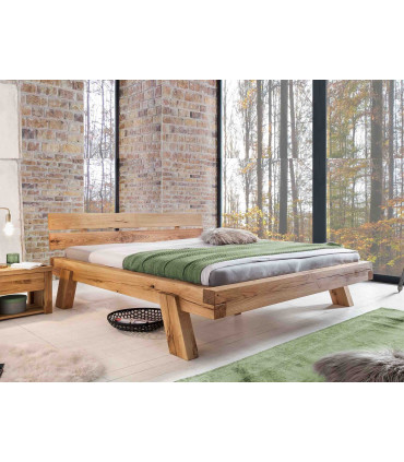 تخت خواب تمام چوب روستیک بوجار