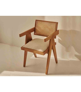 خرید اینترنتی و قیمت صندلی چوبی حصیری از تولیدی ماسو مناسب برای ناهارخوری و میز کار و میز تحریر