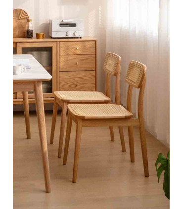 خرید اینترنتی و قیمت صندلی چوبی حصیری از تولیدی ماسو مناسب برای ناهارخوری و میز کار و میز تحریر