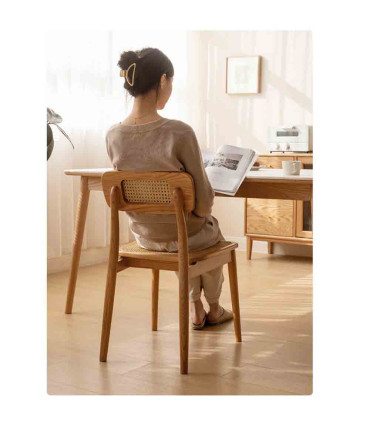 خرید اینترنتی و قیمت صندلی چوبی حصیری از تولیدی ماسو مناسب برای ناهارخوری و میز کار و میز تحریر