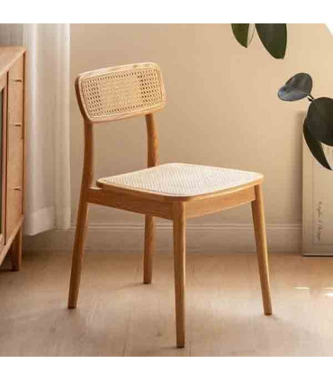 خرید اینترنتی و قیمت صندلی چوبی حصیری از تولیدی ماسو مناسب برای ناهارخوری و میز کار و میز تحریر