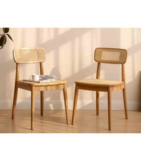 خرید اینترنتی و قیمت صندلی چوبی حصیری از تولیدی ماسو مناسب برای ناهارخوری و میز کار و میز تحریر