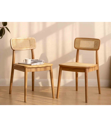 خرید اینترنتی و قیمت صندلی چوبی حصیری از تولیدی ماسو مناسب برای ناهارخوری و میز کار و میز تحریر
